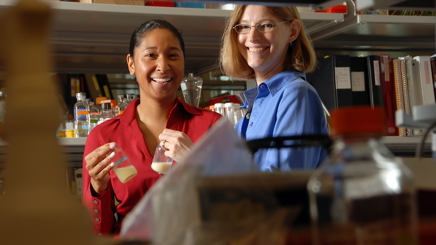 Two scientists in a laboratory