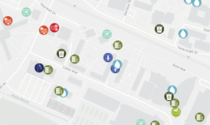 Screenshot of campus sustainability online map
